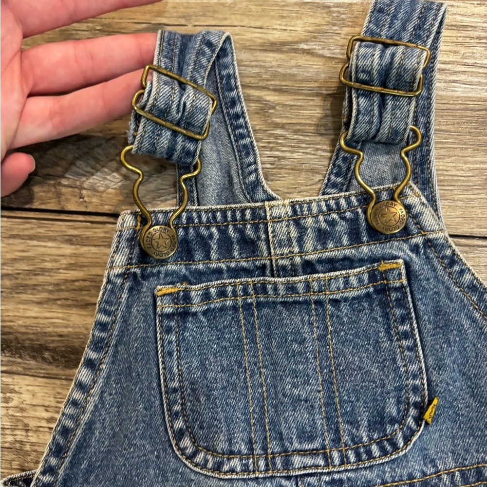 Vintage Faded Glory Denim Overalls for Kids size 12 months - Picture 4 of 8